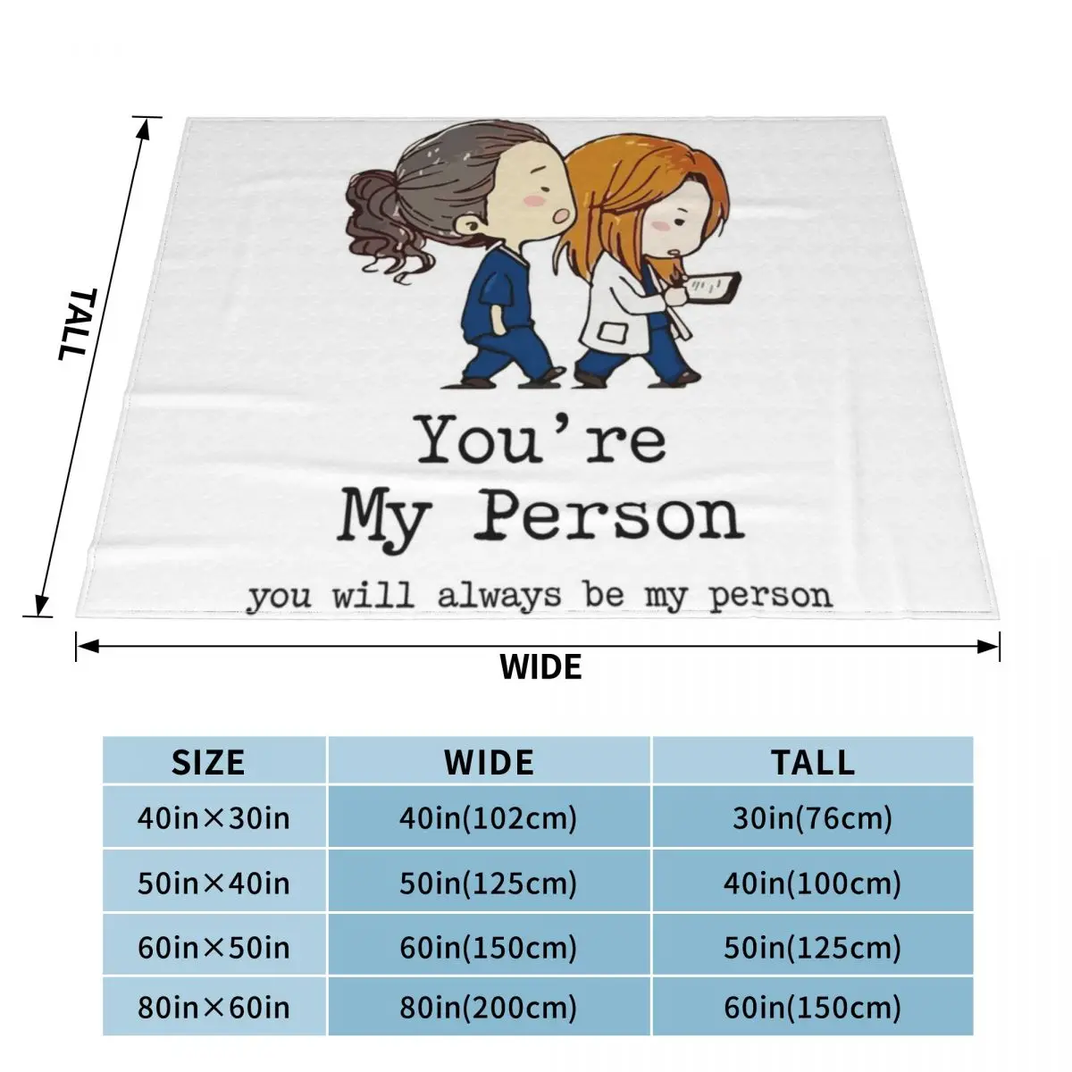 Youre My Person 넌 항상 내 사람이 되어 줄 담요, 다목적 침대, 패셔너블한 푹신한 대형 모피 담요