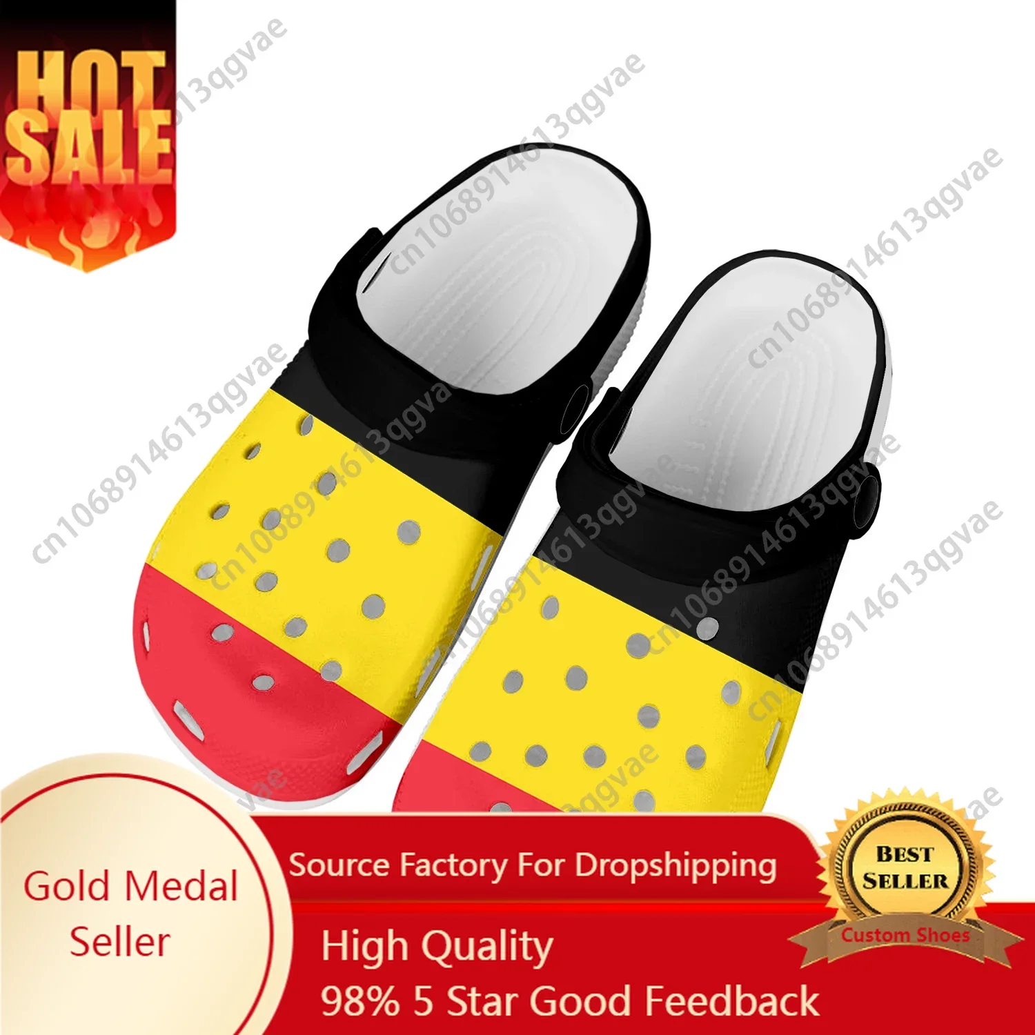 Belgian Flag Home Clogs Custom Water Shoes Mens Womens Teenager Belgiam Shoe Garden Clog Breathable Beach Hole Slippers