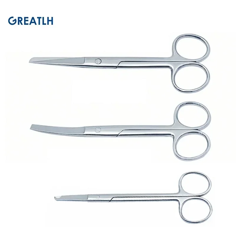 Ophthalmic Microsurgical Scissors 14/18cm Remove Suture Scissors Stainless Steel Nurse Scissors Straight Curved Head Surgical Tools