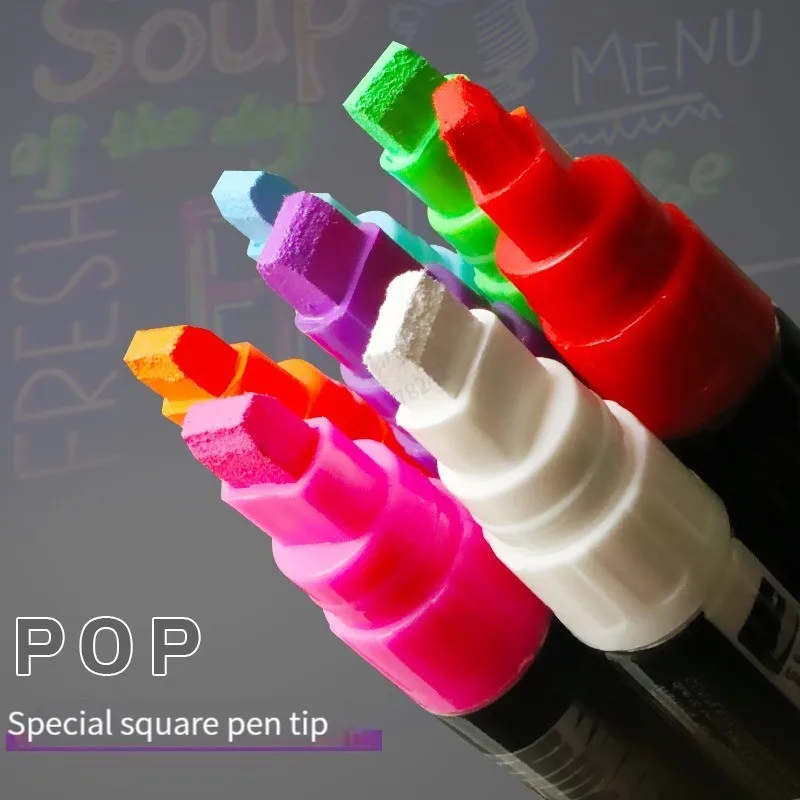 Highlighter Marker Haile Liquid Chalk Erasable LED Fluorescent Marker Pen For Whiteboard Advertisement Chalkboard