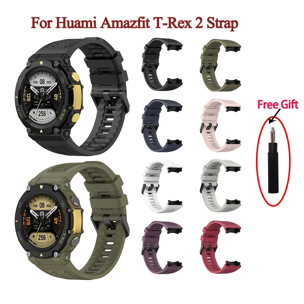 Cinturino Sportivo Traspirante In Nylon Per Amazfit T-Rex 2, Colori Multipli, Con Fibbia In Acciaio, Facile Installazione