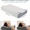 1pc Ergonomic Memory Foam Travel Pillow, Cooling Neck Support, Contour Cervical Orthopedic Pillow for Side, Back, Stomach Sleepe 3