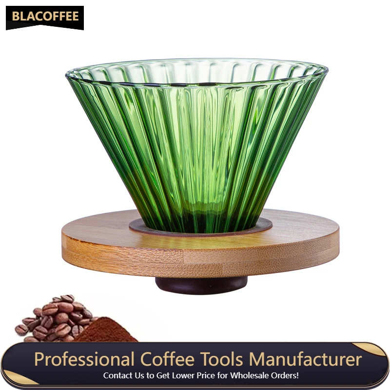 

Reusable Coffee Filters Glass Coffee Funnel Dripper Wooden Brackets Glass Coffee Funnel Dripper Glass Coffee Filter