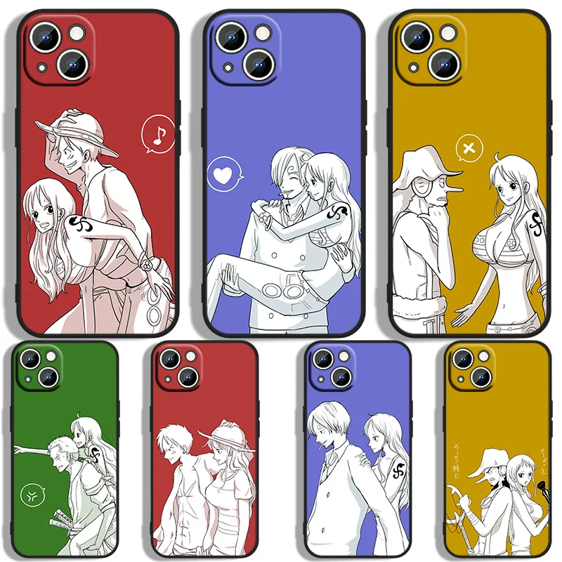 Cartoon Art One Pieces Cassa Del Telefono Per Apple Iphone 11 12 13 14 Max Mini 5 6 7 8 S Se X Xr Xs Pro Plus Black Cover Funda
