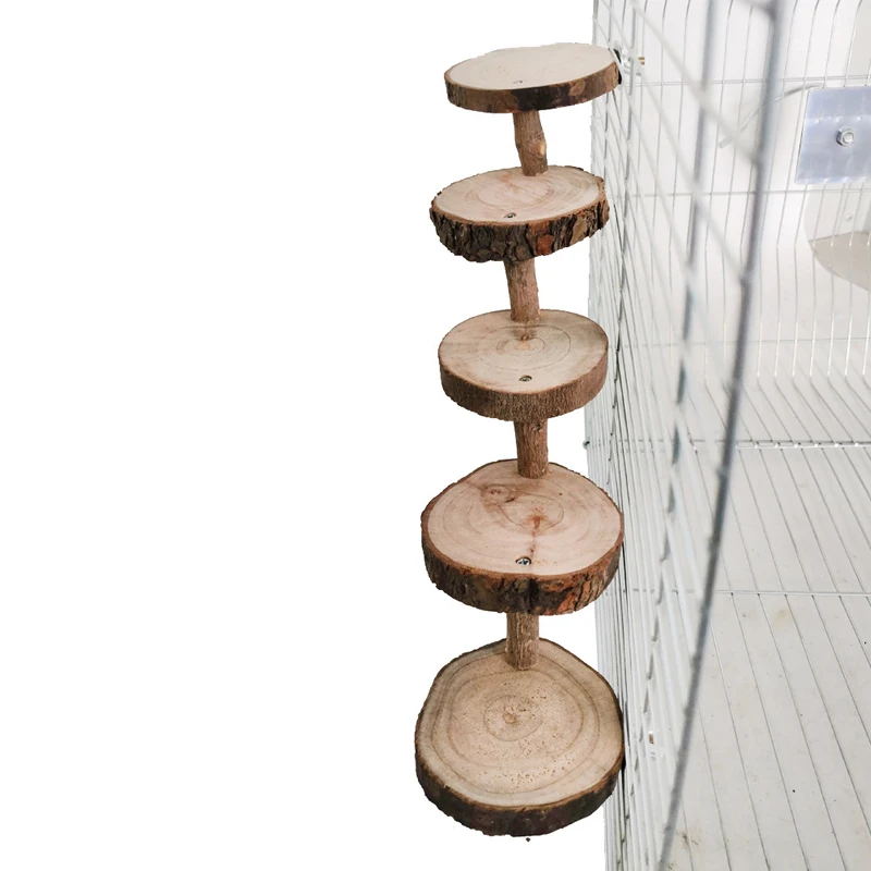 Pet Toys Hamster Climbing Toy Hamster Toy Pet Bird Toy 3/5 Steps Hamster Wooden Ladder for Small Animals