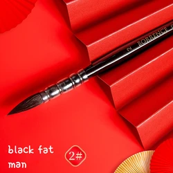 Borrence Squirrel Hair Watercolor Brush Set - Red Fat Man Series ( Light Yellow)