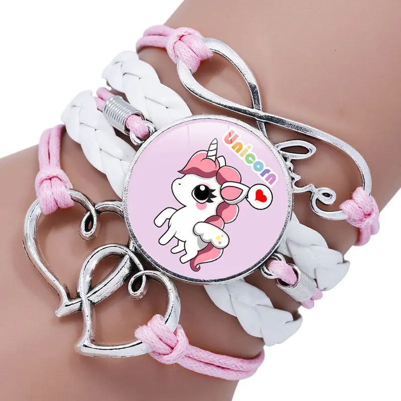 2020 Unicorn Braided Kids Bracelet for Girls Friendship Bracelets Jewelry Multi-layer Charm Bracelet Fashion Jewelry gifts