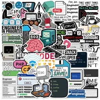 50PCS Engineer Programming Network Coding Hacker Stickers DIY Laptops Water Bottles Phones Decorative Stickers Perfect for Gift 1