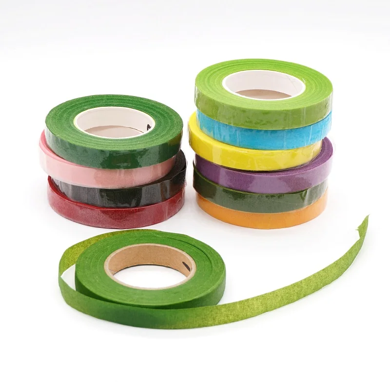 30 Yard 12MM Floral Stem Tape Corsages Buttonhole Artificial Flower Stamen Wrap Florist Green Tapes Nylon Flower Supplies