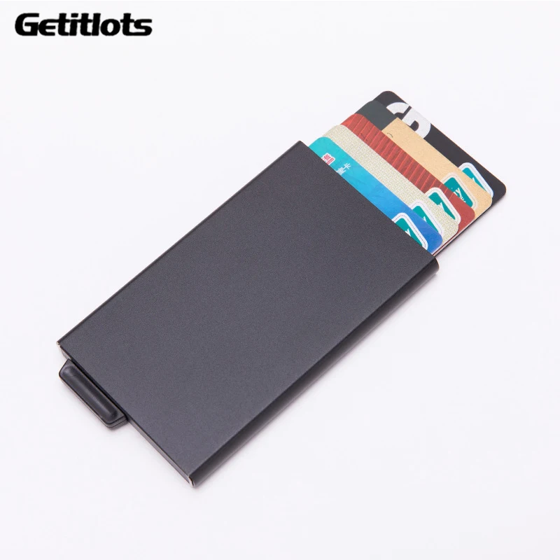 

Rfid Blocking Card Holder Luxury Men Business ID Credit Card Holder Slim Metal Pop-up Wallet Fashion Designer Dropshipping Logo