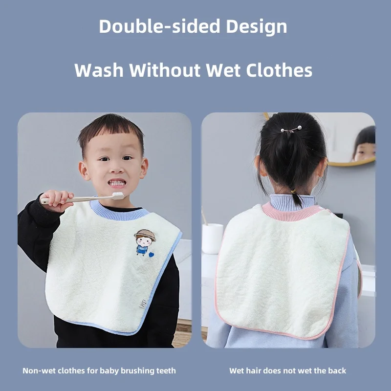 Kids Washcloth Bibs Baby Coral Velvet Saliva Towel Napkin Children Face Wash Scarf Brushing Teeth Anti-Splash Waterproof Bib
