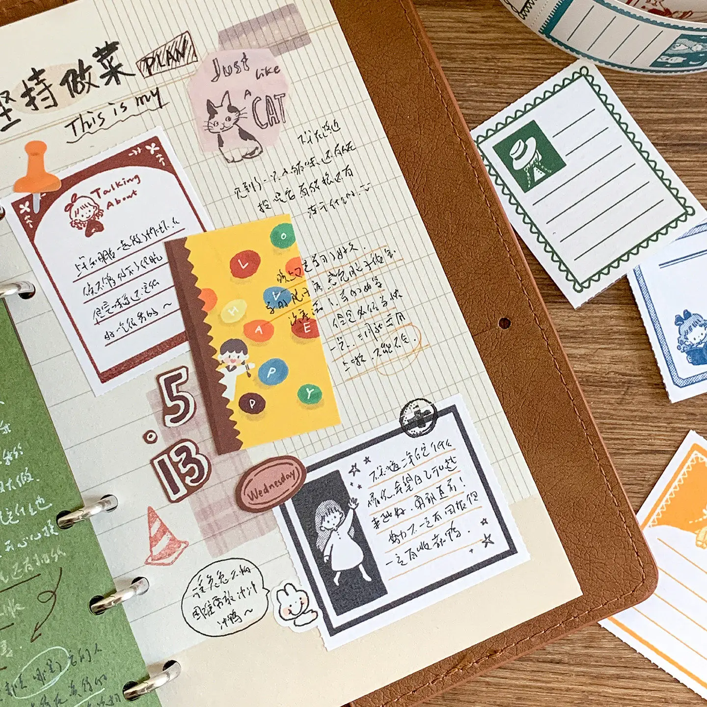 ZZOTON [고대 문자 테이프] 간구 종이 필기용 특수지 레트로 테두리 저널