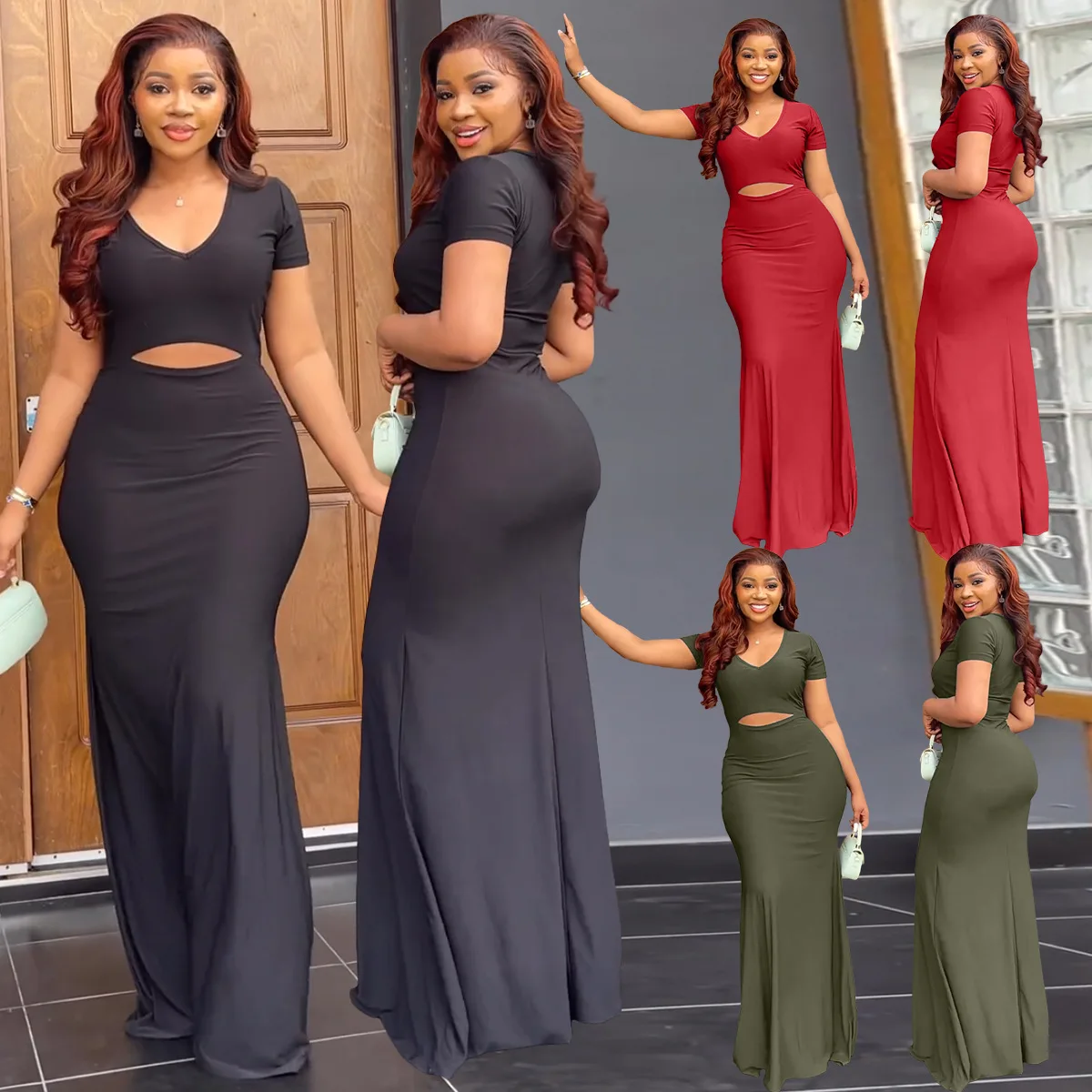 

Summer Women's Fashion Deep V Exposed Umbilical Fishtail Dress Club Dress for Women 2023 Nightclub Sexy Dress for Women