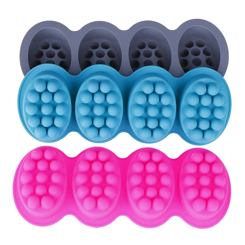 Mold Silicone Massage Soap Mold 1Pc Therapy Bar Soap Making Tools DIY Homemade Oval Spa for Lotion Bars Various Small Desserts