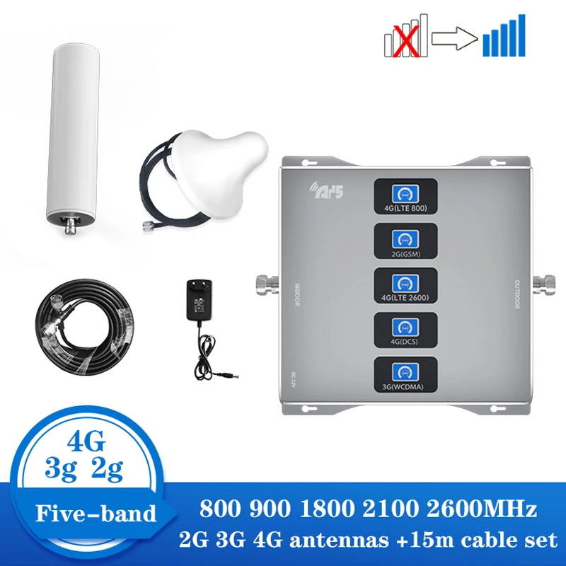 Купить Усилитель сотового сигнала 2G 3G 4G Lte 800 GSM 900 DCS 1800 WCDMA UMTS 2100 LTE 2600 МГц усилитель | Отзывы и видеообзор (1005003918340024)
