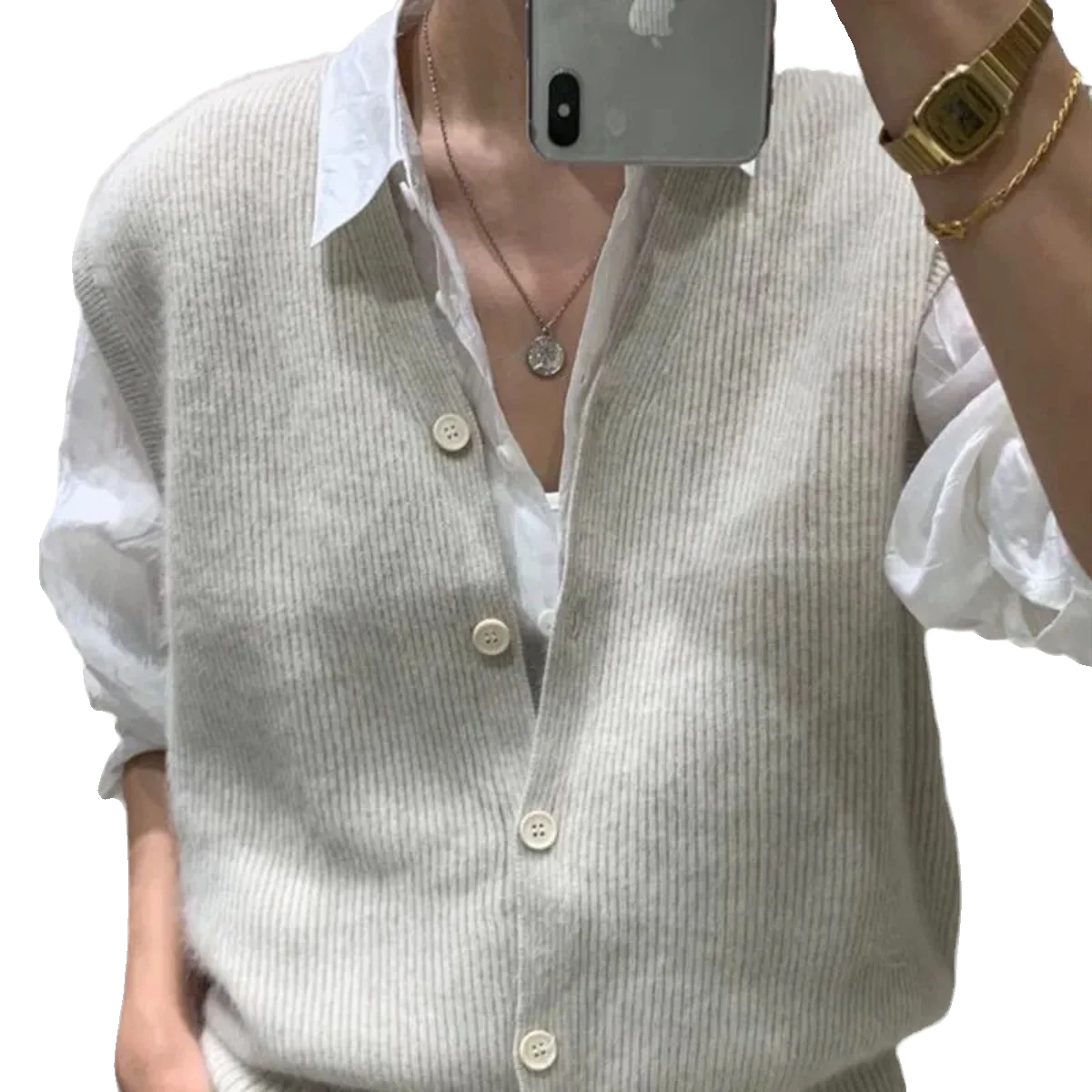 Camere Knitted Open Cardigan Vest Loose V-Ne Women's Top Layered Spring Autumn Woolen oulder Pad Jaet Outerwear