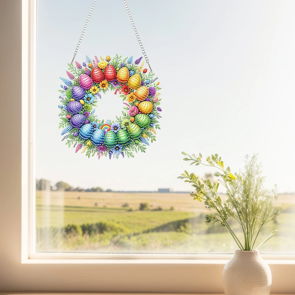 Acrylic Special Shape Easter Rabbit Rhinestone Diamond Art Pendants Diamond Painting Ornaments Diamond Painting Hanging Pendant