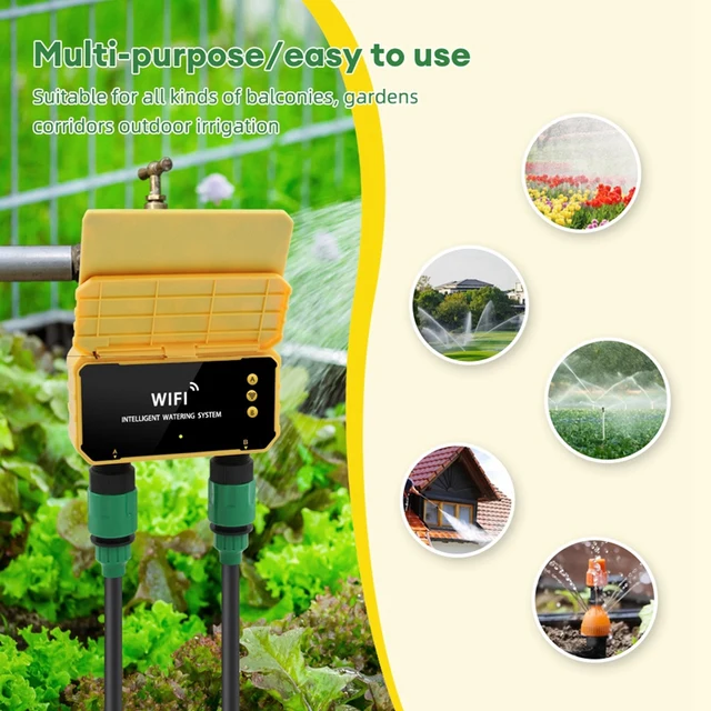 Dual Zone WIFI Solar Irrigation Smart APP Control Automatic Irrigation System Outdoor Water Garden Watering Tool 2