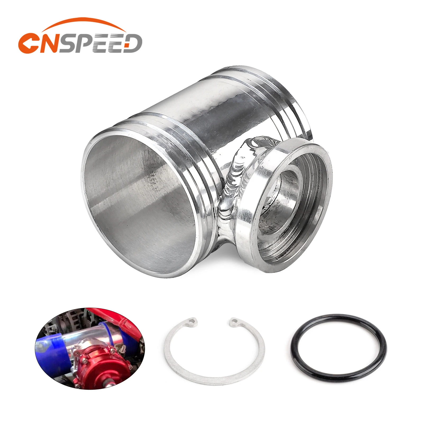 

3" Aluminum Flange Pipe Tube 76mm Universal Off Valve Tube Turbo SSQV SQV BOV Blow Off Valve with C Clip & Seal Ring