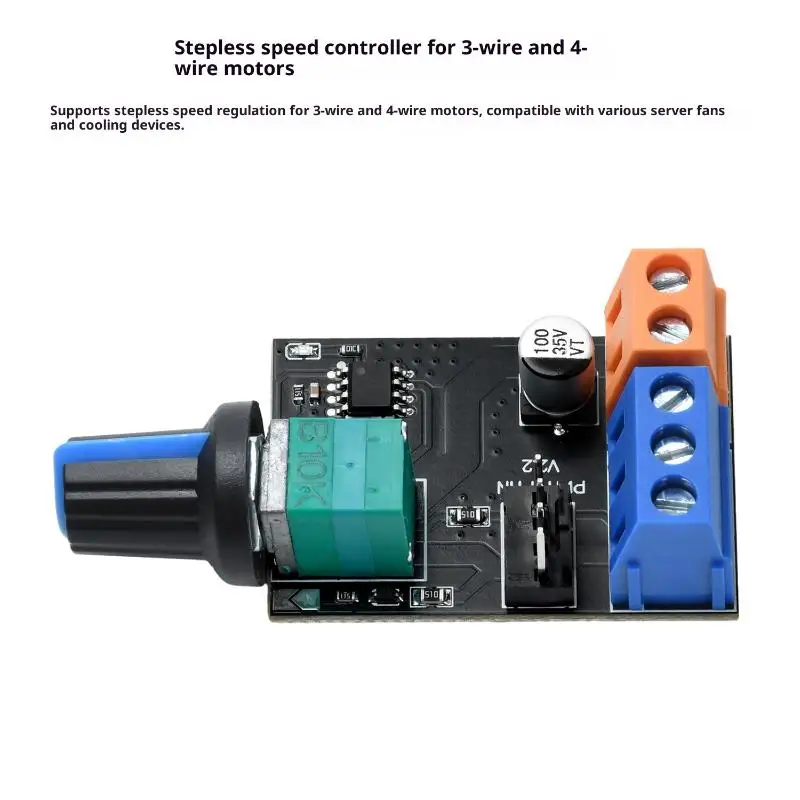DC12V PWM 팬 속도 컨트롤러 모듈(스위치 포함) 3/4 와이어 모터 거버너 컴퓨터 PC 케이스용 전기 팬 속도 제어 손잡이