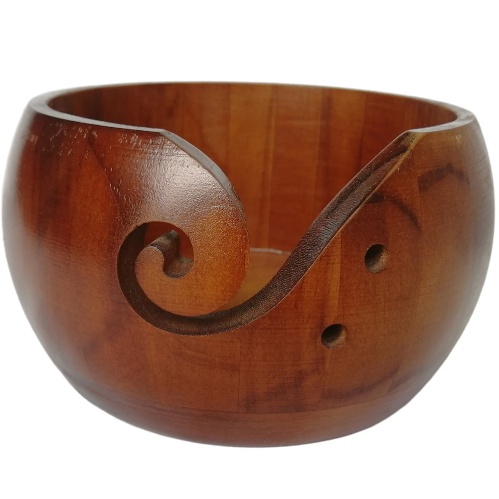 

Wooden Yarn Bowl Round Textile Yarn Wool Storage Bowl Non Slip Crochet Organizer Storage Holder DIY Knitting Crochet Skeins