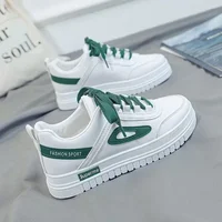 Trendy White Sneakers Women's High Waist Anti-Slip Rubber Sole Fashionable Foot-Extending Korean Style Student Street Photograph