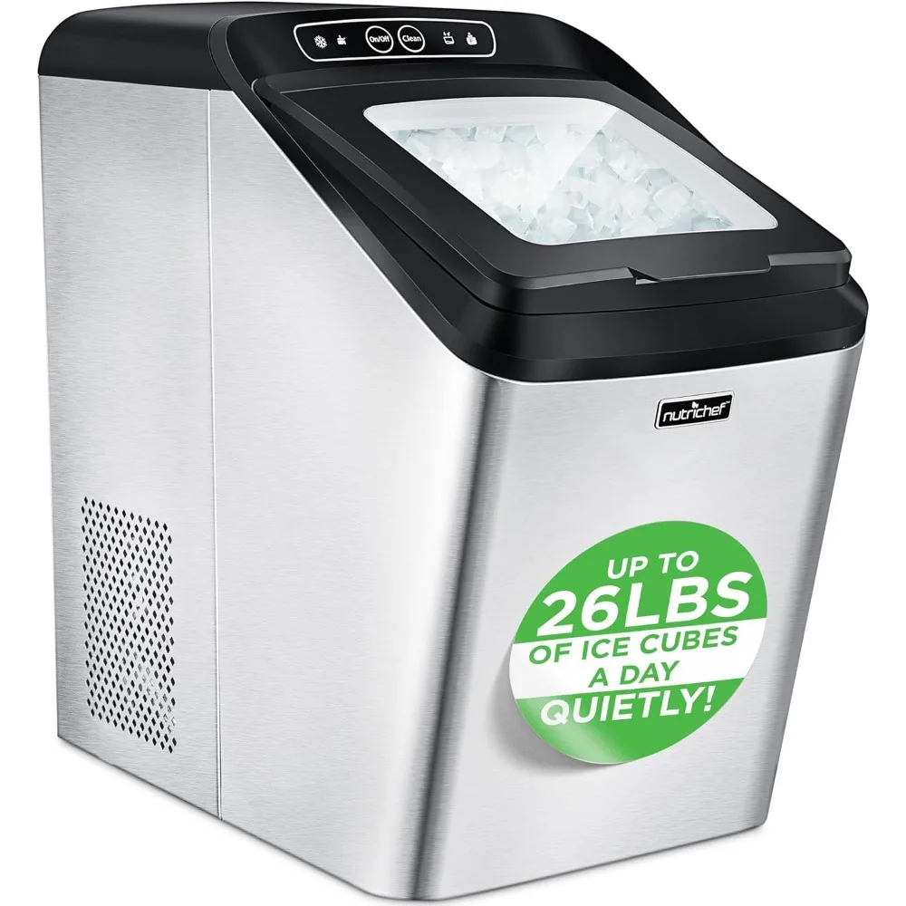 

Countertop Nugget Ice Maker Machine-Electric Nugget Ice Maker Countertop with Ice Scoop and Basket,Convenient