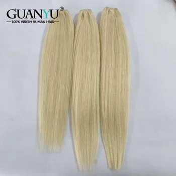 #613 Blonde Yaki Straight Hair Bundles with Frontal Brazilian 100% Human Hair Weave 3 Bundles with Lace Frontal 13x4 KKS