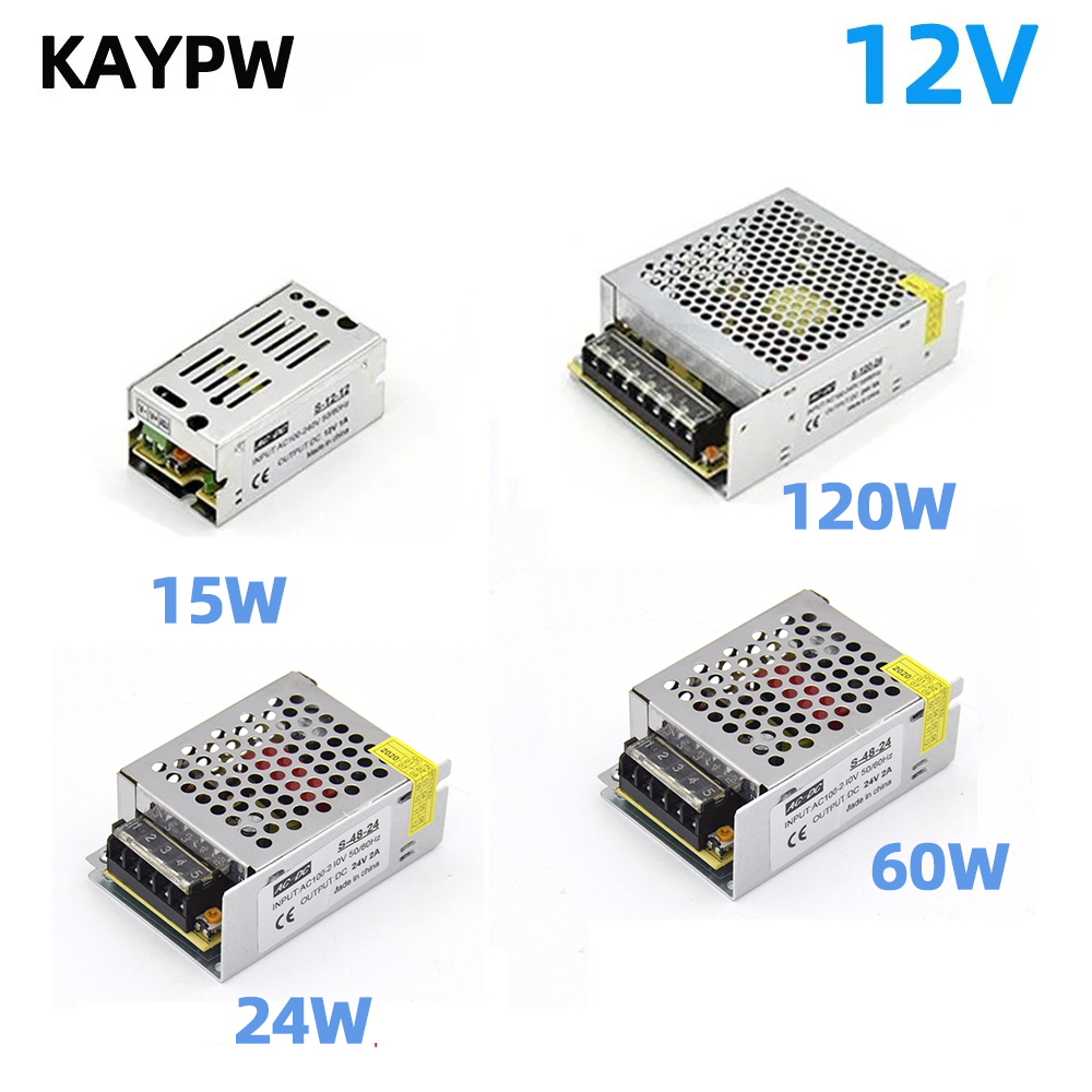 15W 24W 60W 120W Switching Power Supply Light Transformer AC110V 220V To DC 12V 24V Power Supply Source For Led Strip CCTV