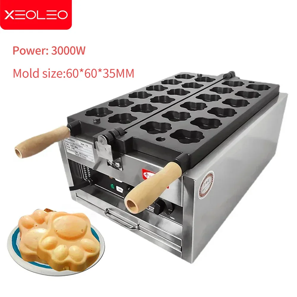 XEOLEO 12PCS 고양이 발/곰 발 모양 와플 메이커 3000W 전기 와플 메..