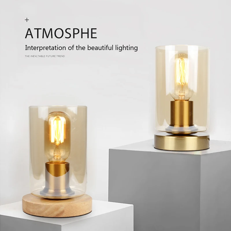 

Nordic Creative Wooden Art Iron LED Simple Desk Lamp Eye Protection Reading Table Lamp Study Living Room Bedroom Home Decor