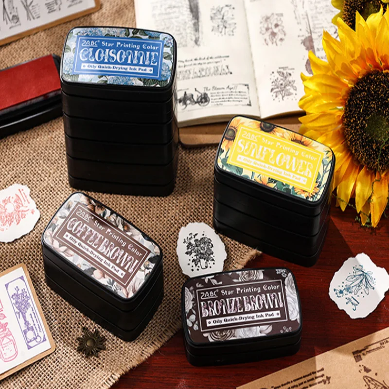 Starry Printing Colorful Oil Ink Pad Set - Vibrant Vintage Ink for Crafting and Planning