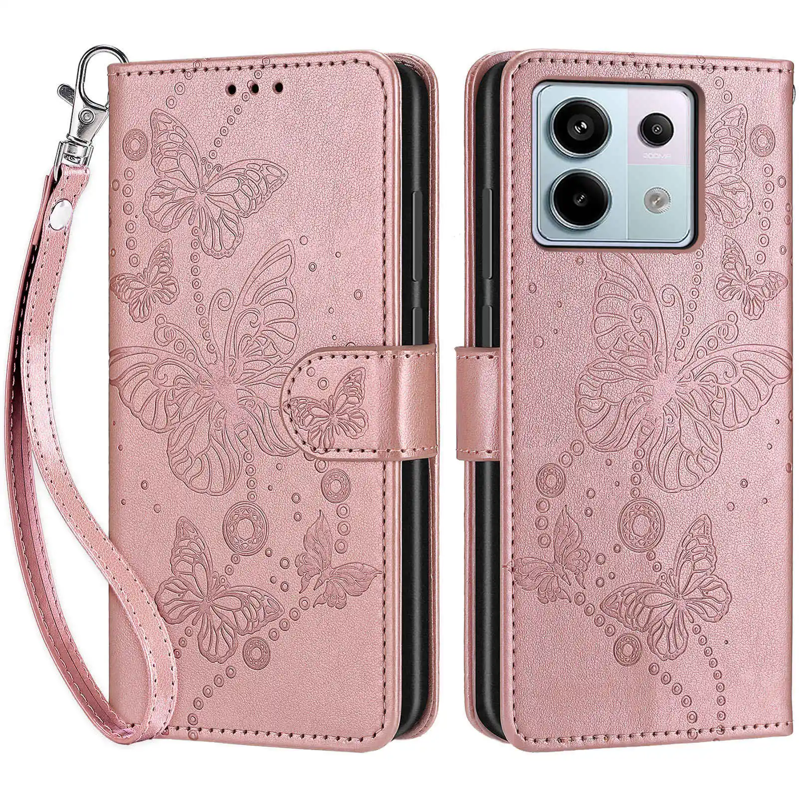 Flip Leather Cards Solt Wallet Book Emboss Flower Case Per Redmi Note 13 Pro Plus 12 11 13C 12C C65 13T 12T Skin Feeling Cover