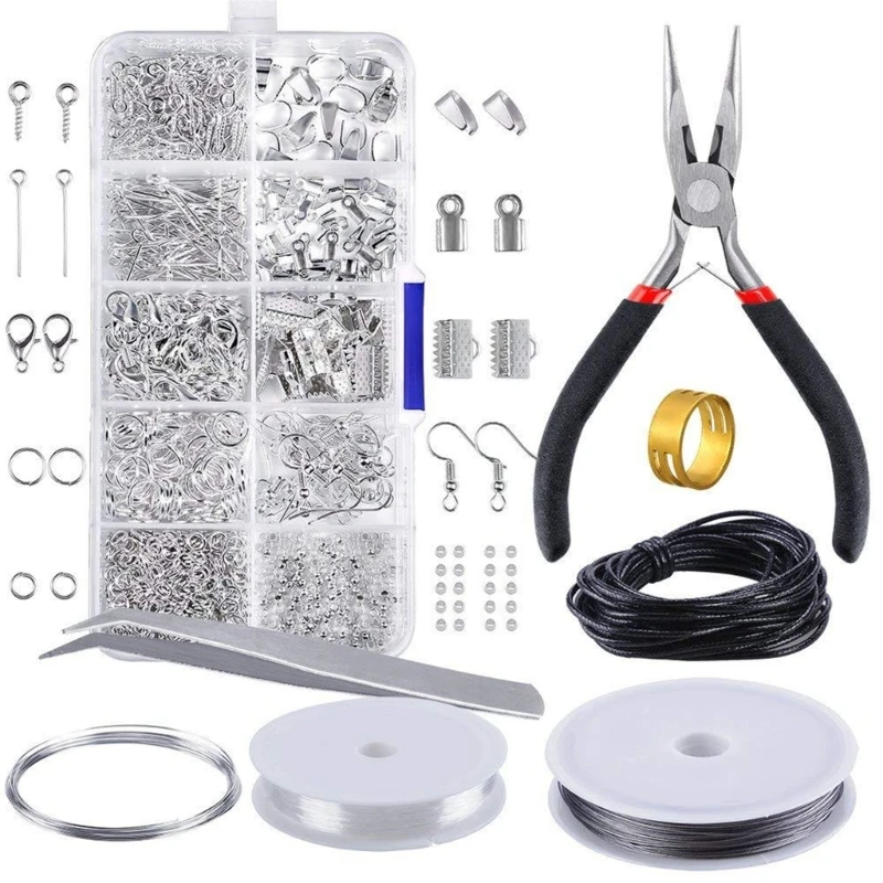 

Open Jump Rings and Lobster Clasps Kits Chain Link Connectors Jewelry Repair Tools Making Supplies with Jewelry Pliers