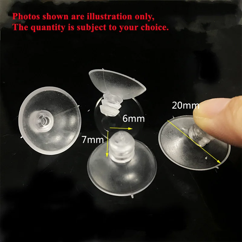 Clear 18/20/30mm Sucker Suction Cups Transparent plasitc Mushroom