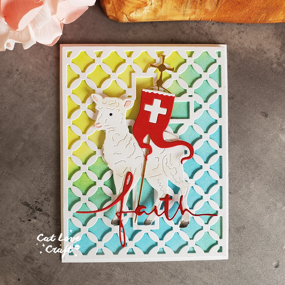 Catlove 부활절 양 동물 금속 절단 다이 스크랩북 스텐실 다이 컷 카드 만들기 DIY 공예 엠보싱 2023 년 새로운 다이