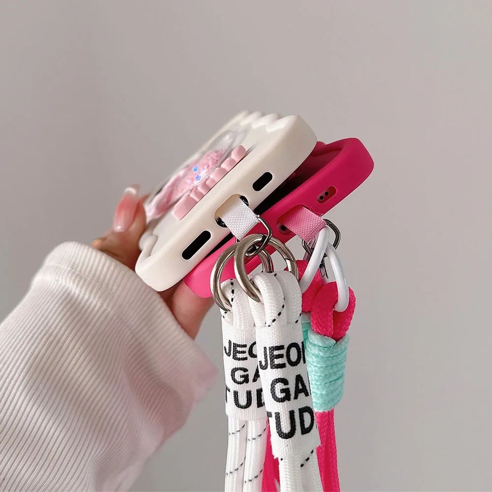 Quicksand Heart Bow Wavy Soft Phone Case