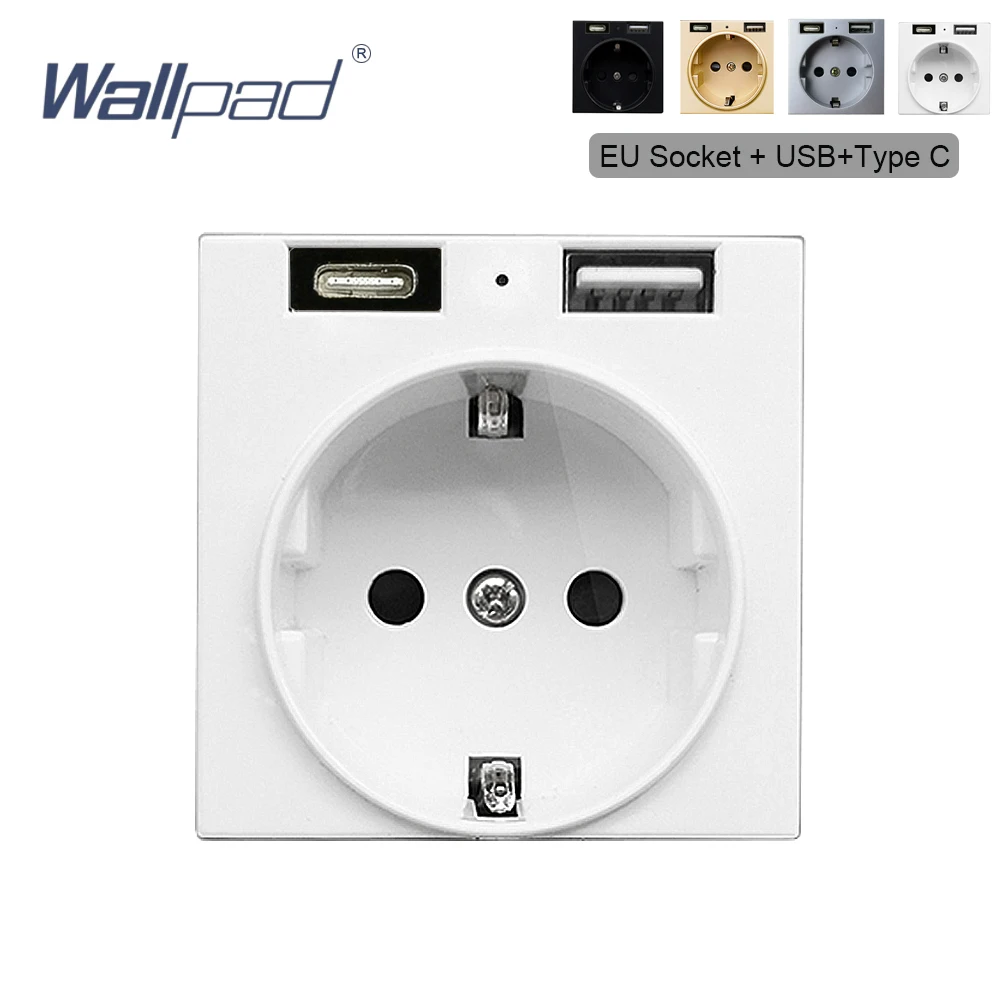 Soquete com Usb tipo c Cabo Carregador Saída Elétrica 2400mah Tipoc Função Chave para Módulo Apenas 52*52 mm Wallpad eu
