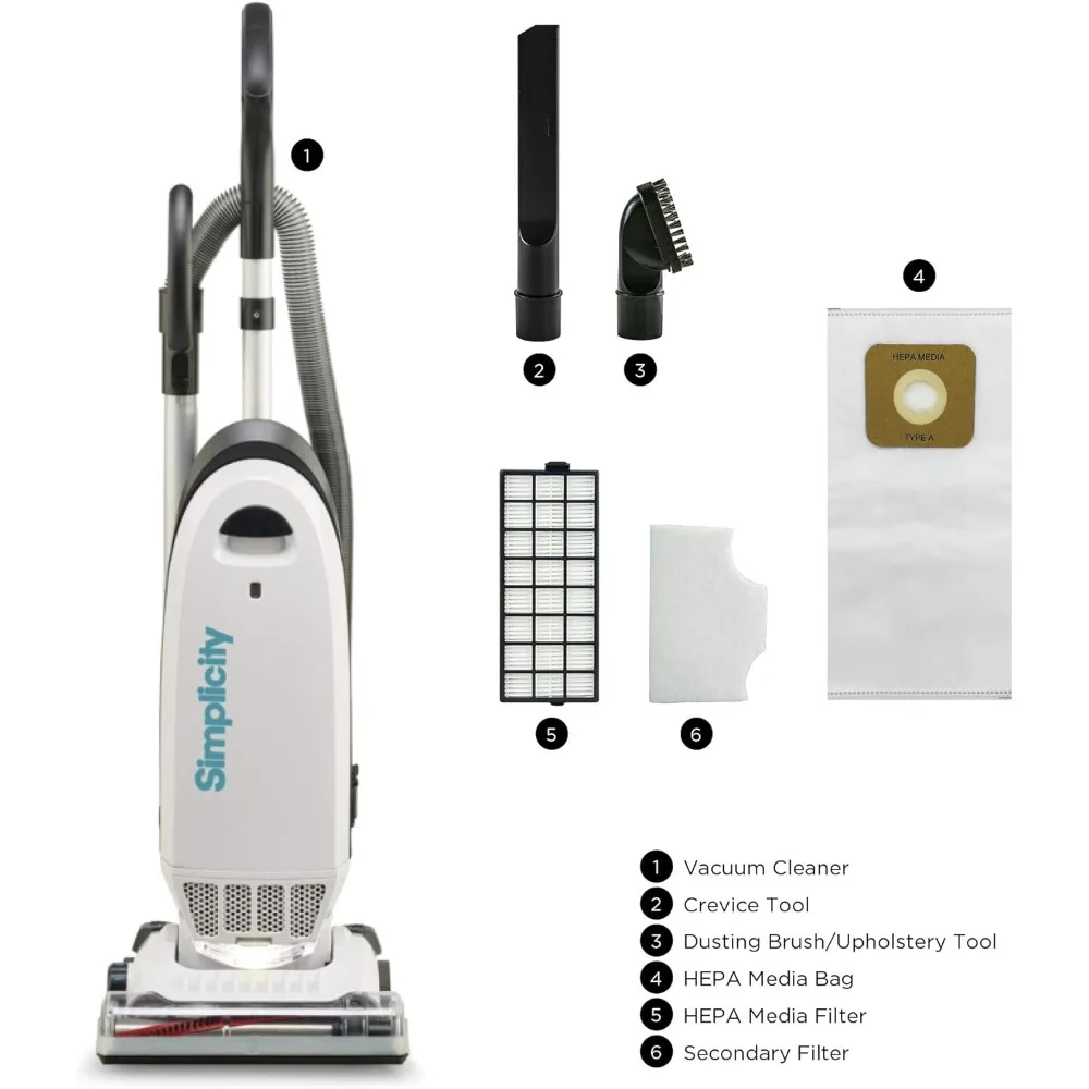 NEW-Allergy Bagged Vacuum Cleaners for Home, Carpet, Rugs, and Hardwood, Multi Surface Upright Vacuum Cleaner with Certified HEP