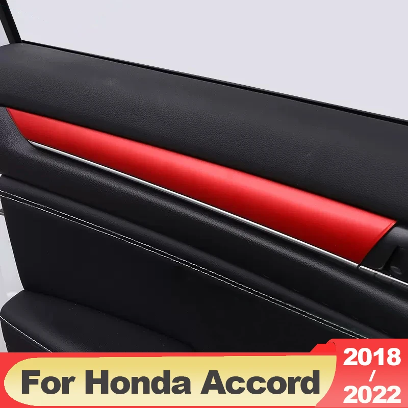 

ABS Carbon Style Interior Door Panel Armrest Stripes Cover Protector Molding Trims For Honda Accord 10th X 2018-2019 2021 2022