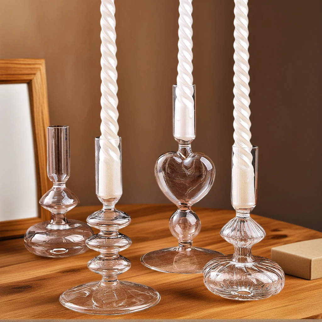 1PC, European-style crystal candlestick, home decoration, suitable for table decoration in homes, hotels, weddings, etc