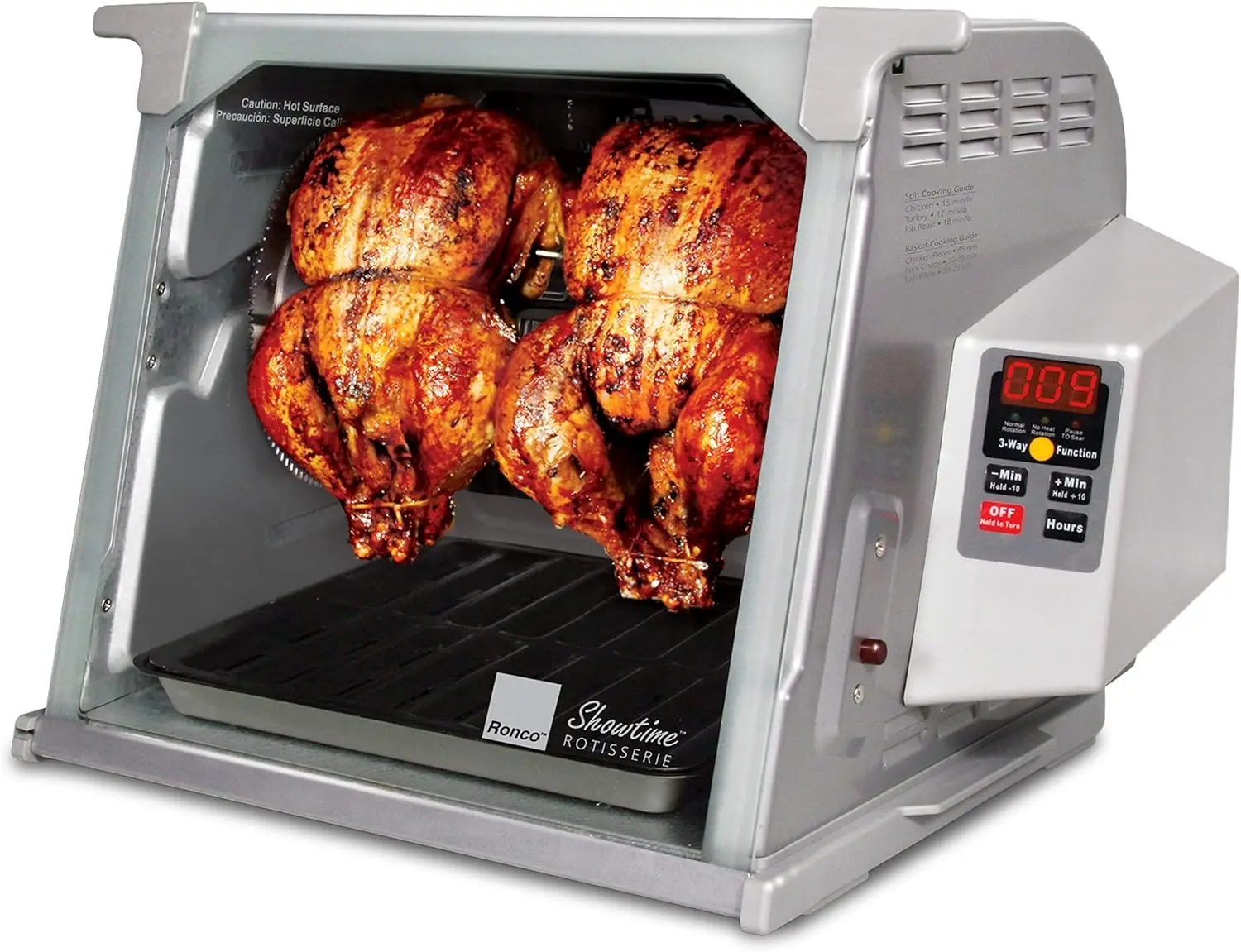 Showtime Large Capacity Rotisserie & BBQ Oven Platinum Edition, Digital Controls, Perfect Preset Rotation Speed, Self-Basting, A