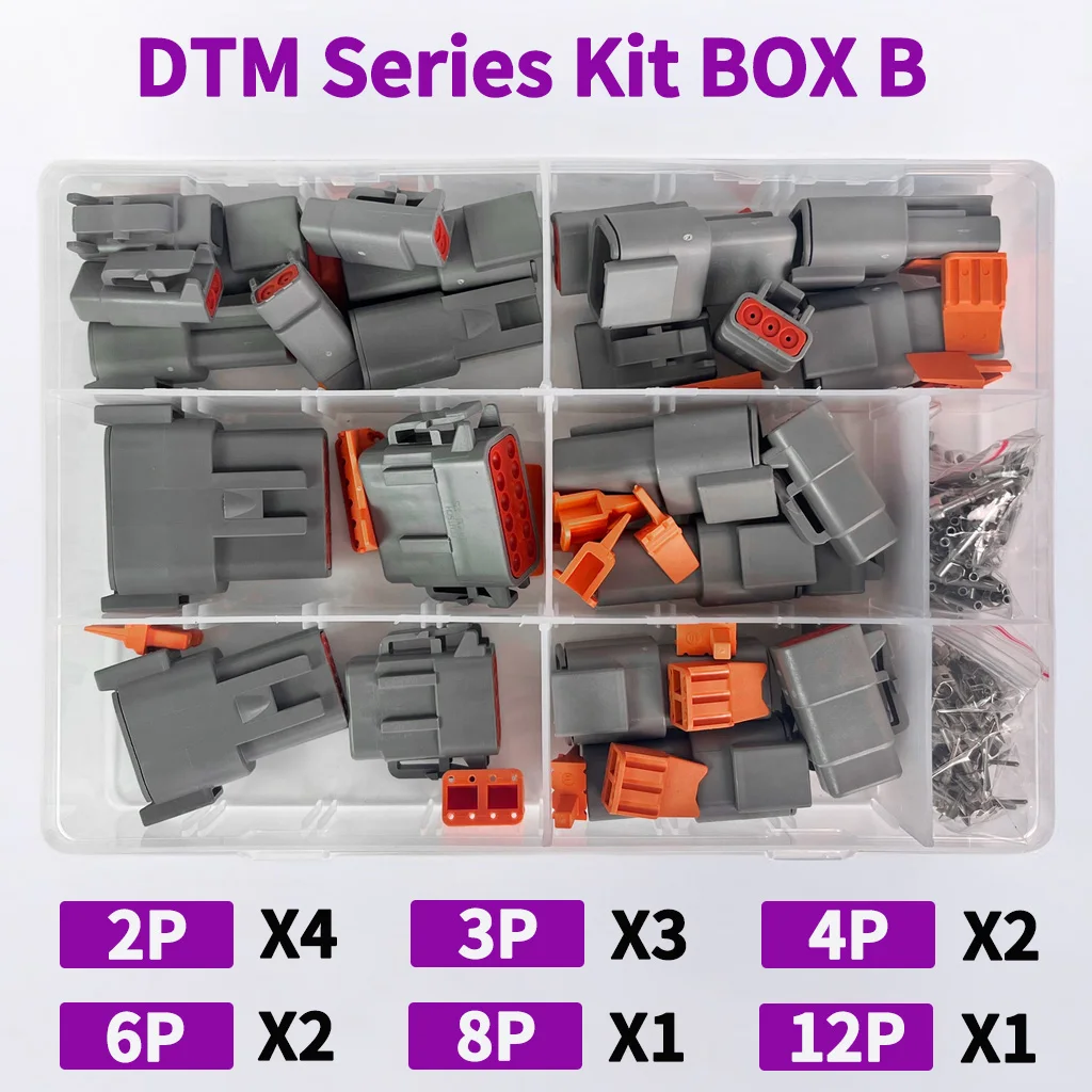 Kit De 2 Connecteurs Deutsch DTM 3 Broches étanches - Référence DTM04-3P