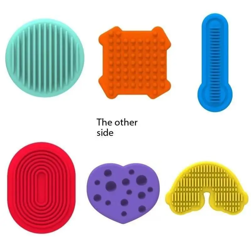 6PCS Fidget Toys Adults Sensory Silicone Stone Textured for Autism Kids Calming Down Fidget Stress Relief Fingers Activity Toys
