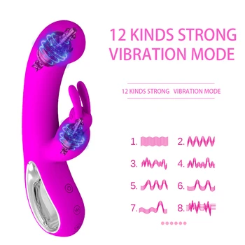 Sex Products 12 Speed G-spot Body Massage Rabbit Vibrator USB Rechargeable Female Masturbation Dildo Vibrator Sex Toy for Woman 2