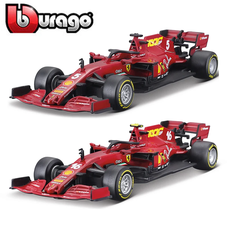 

Гоночный Автомобиль Bburago Ferrari 2020 SF1000 #16 #5 SF90 SF71H SF16H #7 F1, модель автомобиля из сплава под давлением