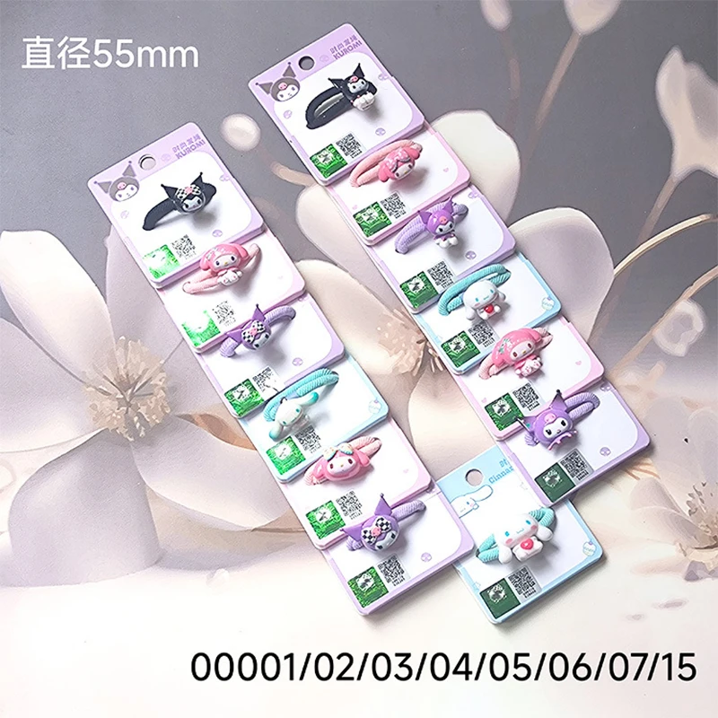 

Kawaii Sanrio Anime Hair Accessories Kuromi My Melody Children Hair Tie Girl Heart Cartoon Cute Band Hair Accessories Kid Gift