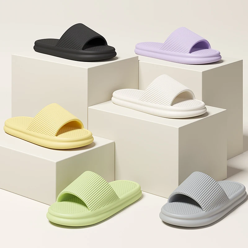Plus 46-47 Women Slippers Summer Men Flat Non-slip Sole Flip Flops Bathroom Indoor Ladies Shoes Outside Beach Sandals 2