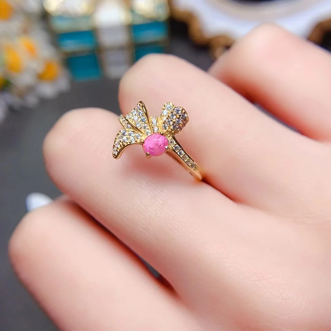 

Natural Mahenge Silver Ring for Young Girl 3mm*4mm 0.15ct Mahenge Ring with Gold Plated 925 Silver Gemstone Jewelry