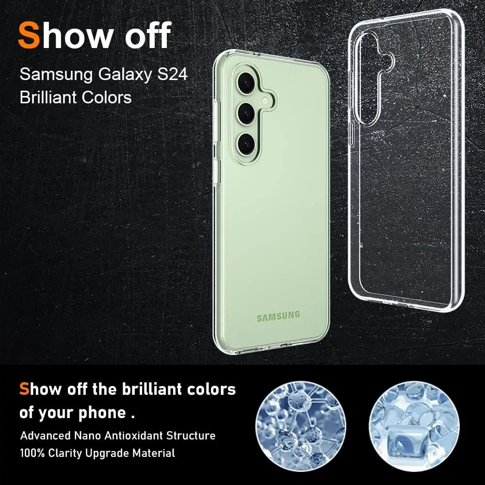 Untra Thin Clear Protective Case For Samsung Galaxy S24 Ultra S23 FE S22 Plus Soft Silicone Shell A05 A15 A25 A35 A55 Back Cover
